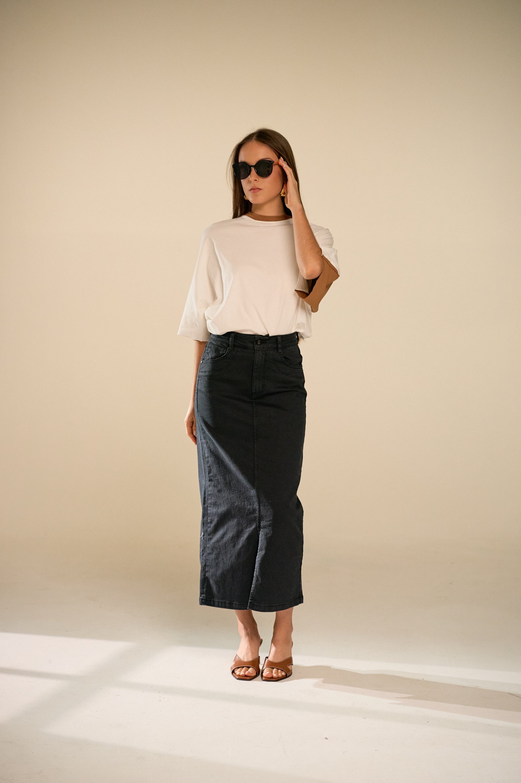 Eras Black Denim Skirt