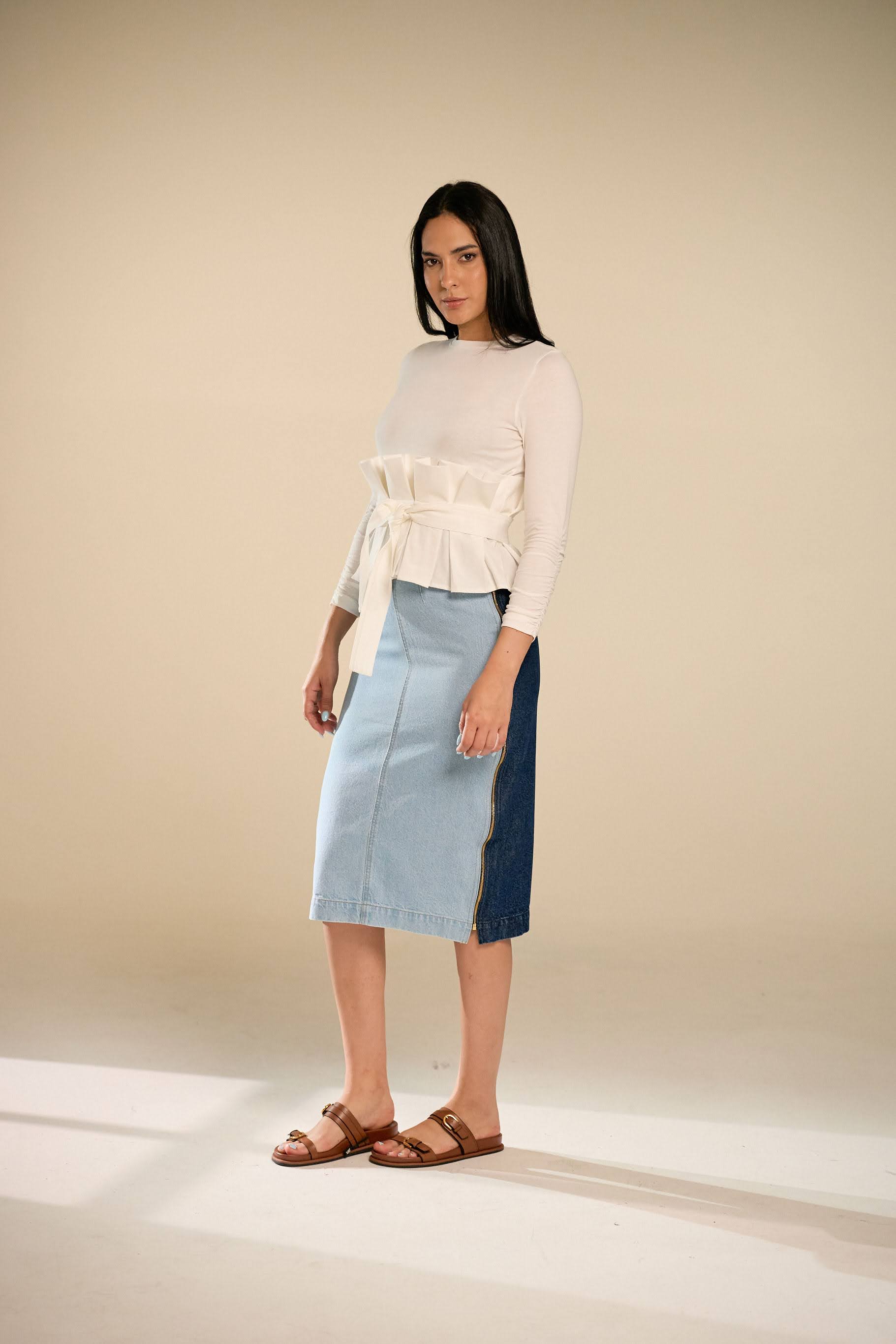 Borea Denim Two tone skirt - Blue