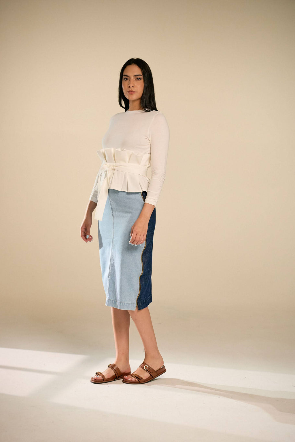 Borea Denim Two tone skirt - Blue