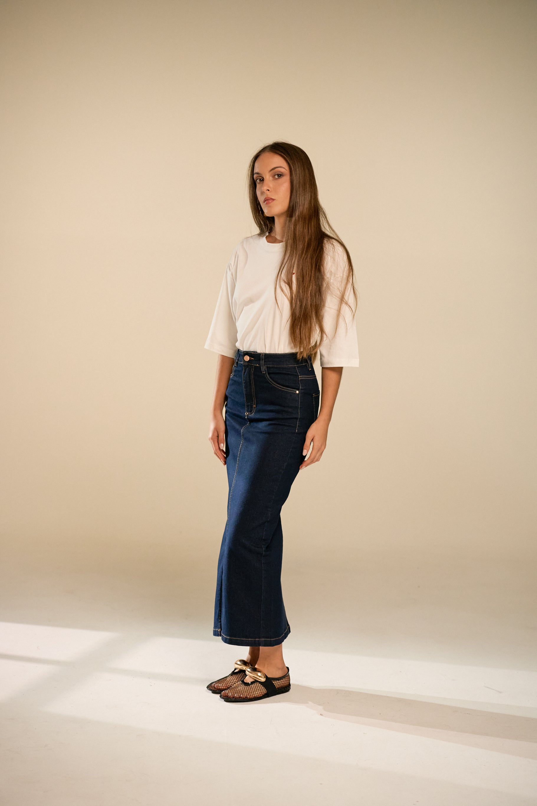 Sat Eras Dark Blue Denim Skirt