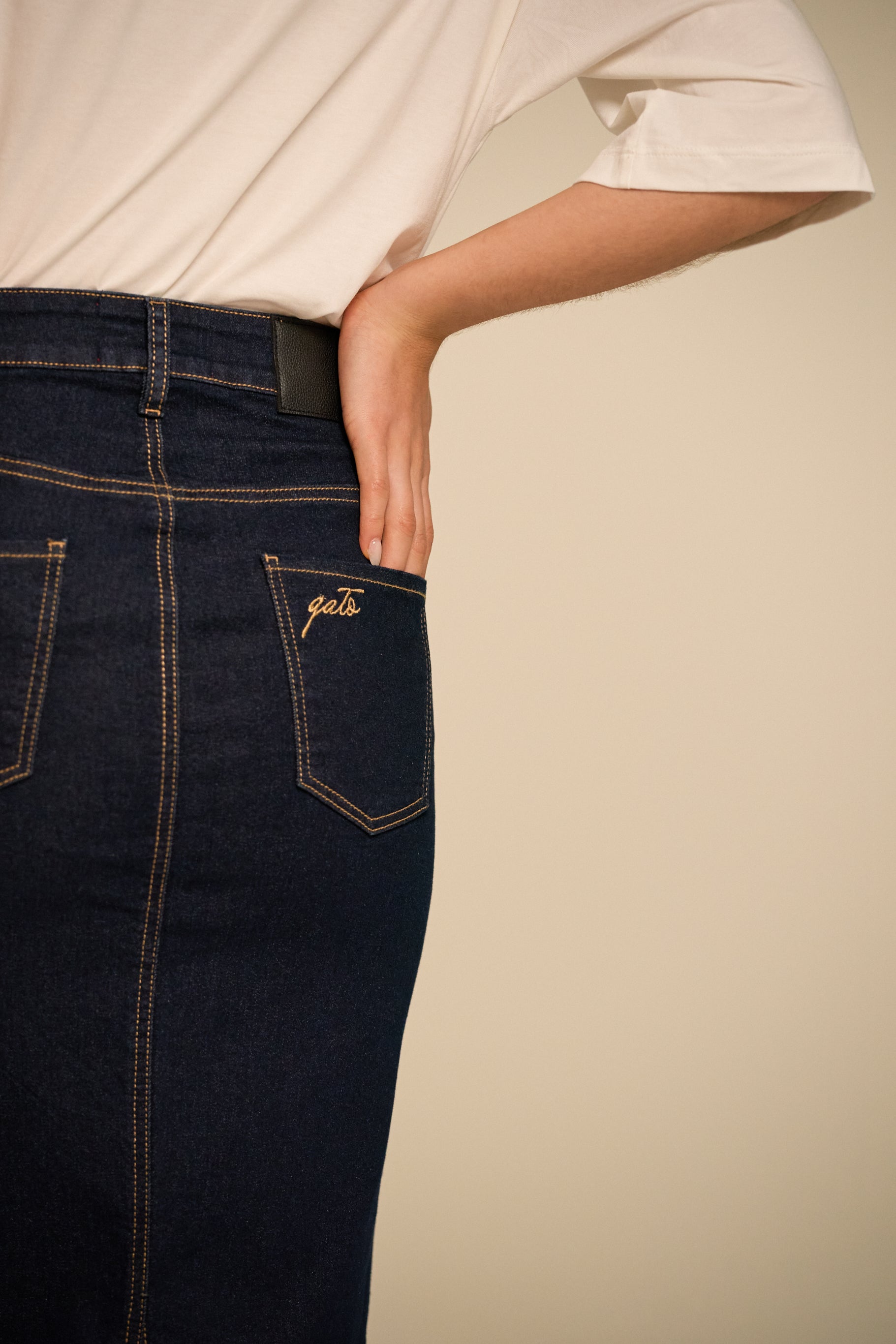 Sat Eras Dark Blue Denim Skirt