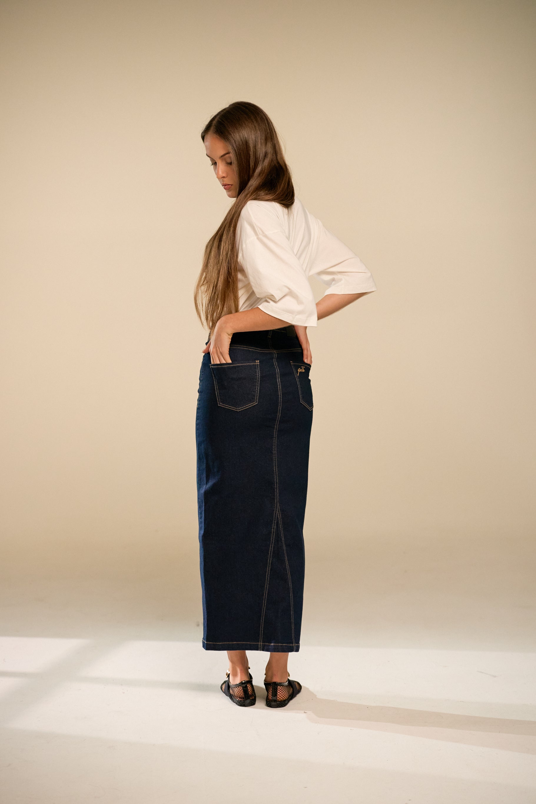 Sat Eras Dark Blue Denim Skirt