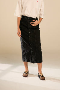 Marisa Button Down Denim Black