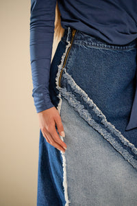 Praga Crossed Denim Skirt