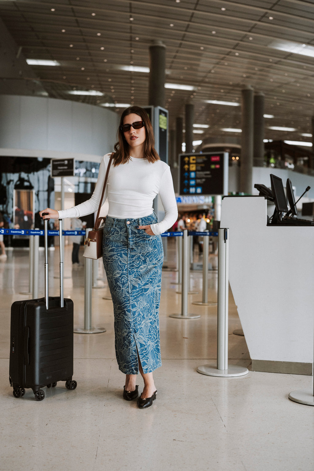 Chic Traveler Denim Skirt