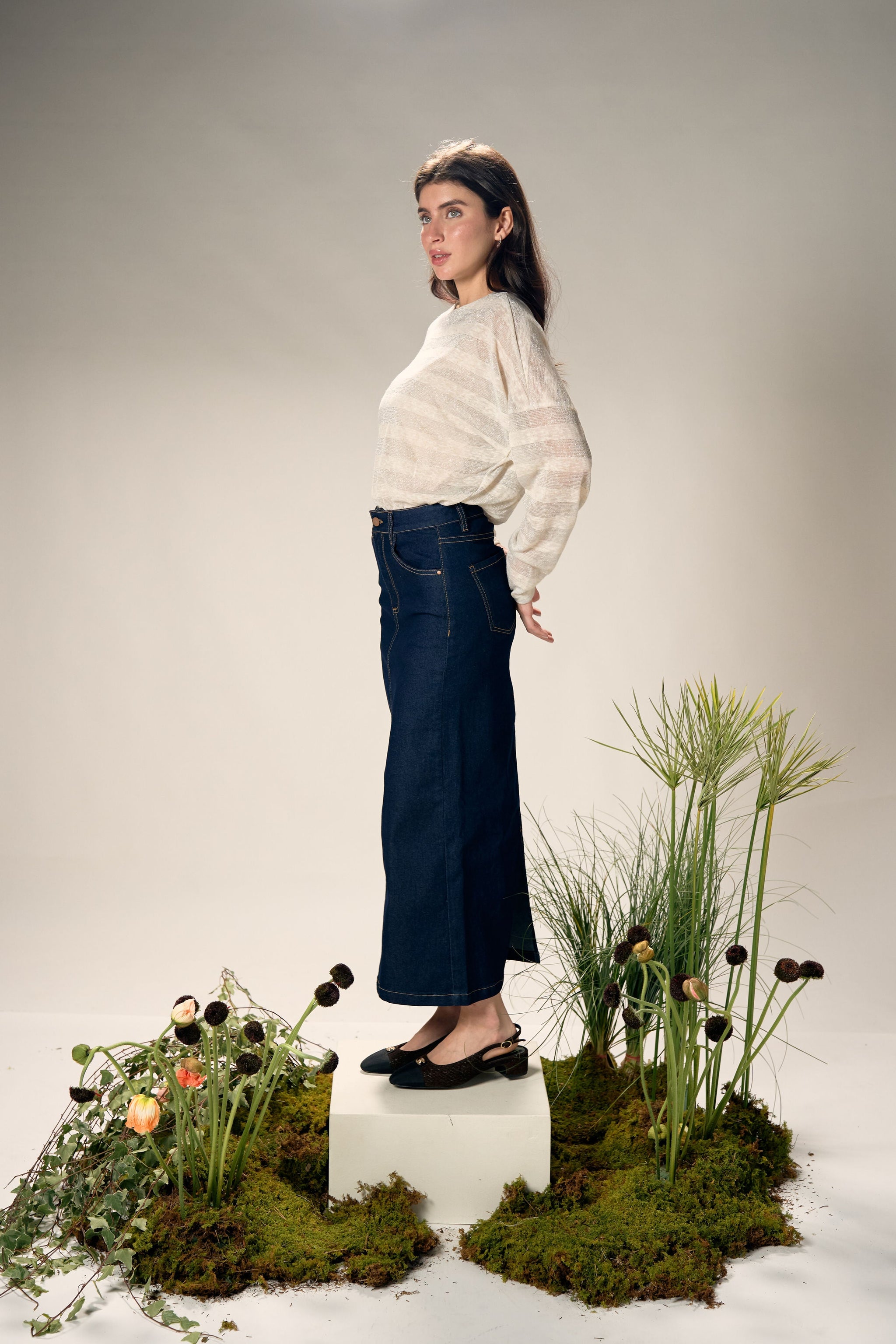Eras Denim Skirt - Dark Blue