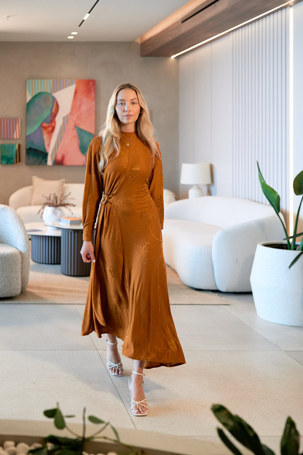 Positano Buckle Dress - Ochre
