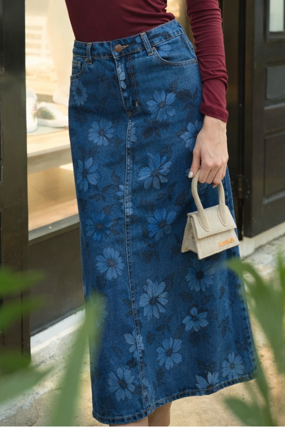 Sunflower Denim Skirt