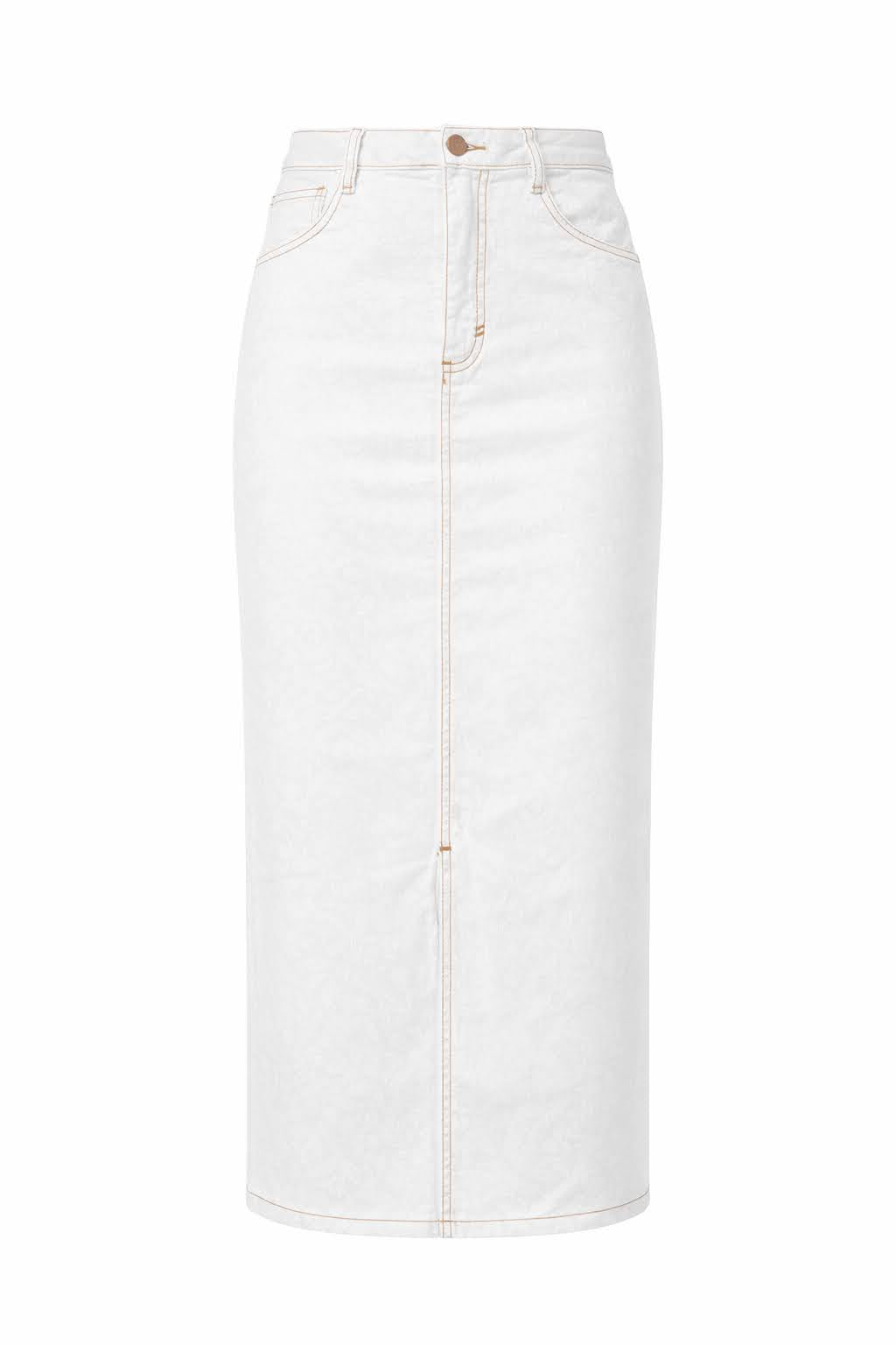 Eras White Denim Skirt