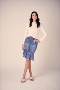 Slanted Denim Dkirt