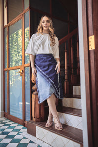 Praga Crossed Denim Skirt