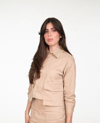 Sonia Crop Jacket - Khaki