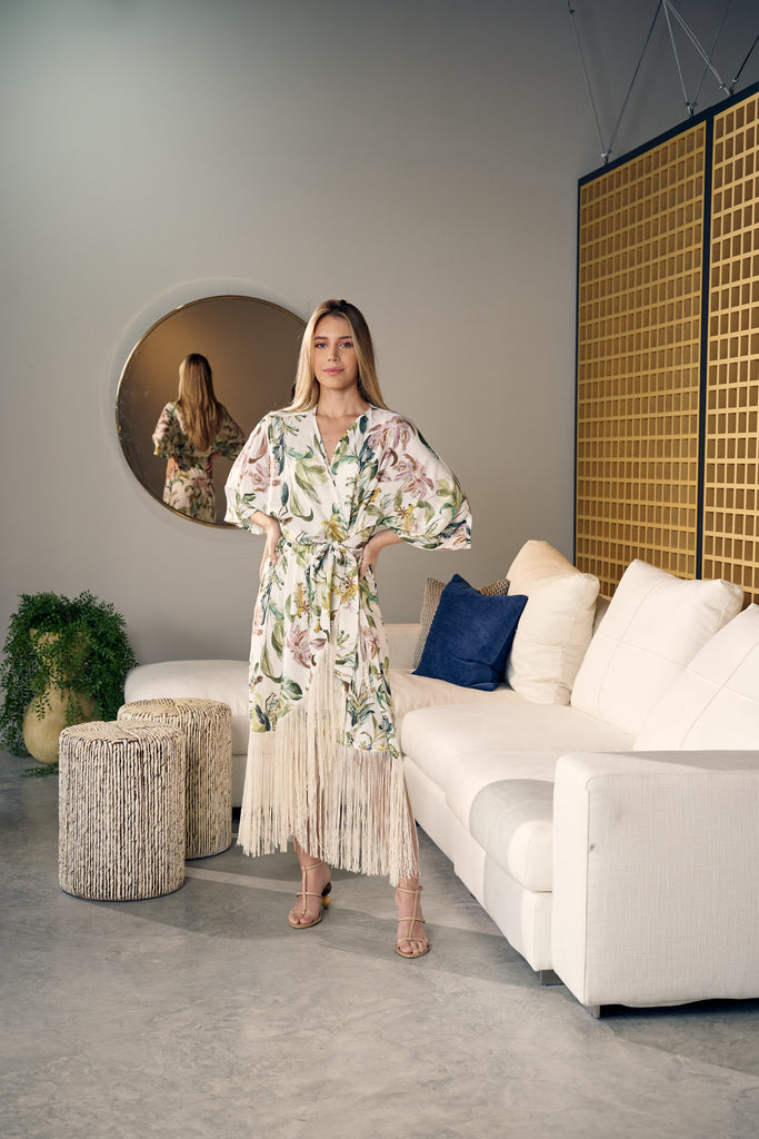 Sunset Flowers Fringe Dress – Gatorecato