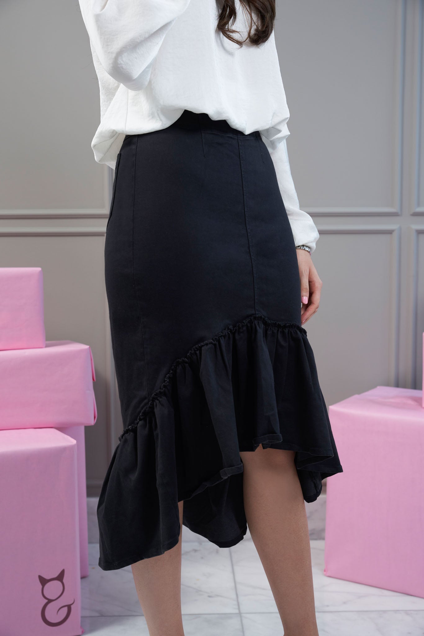 Lorena Denim Skirt - Black