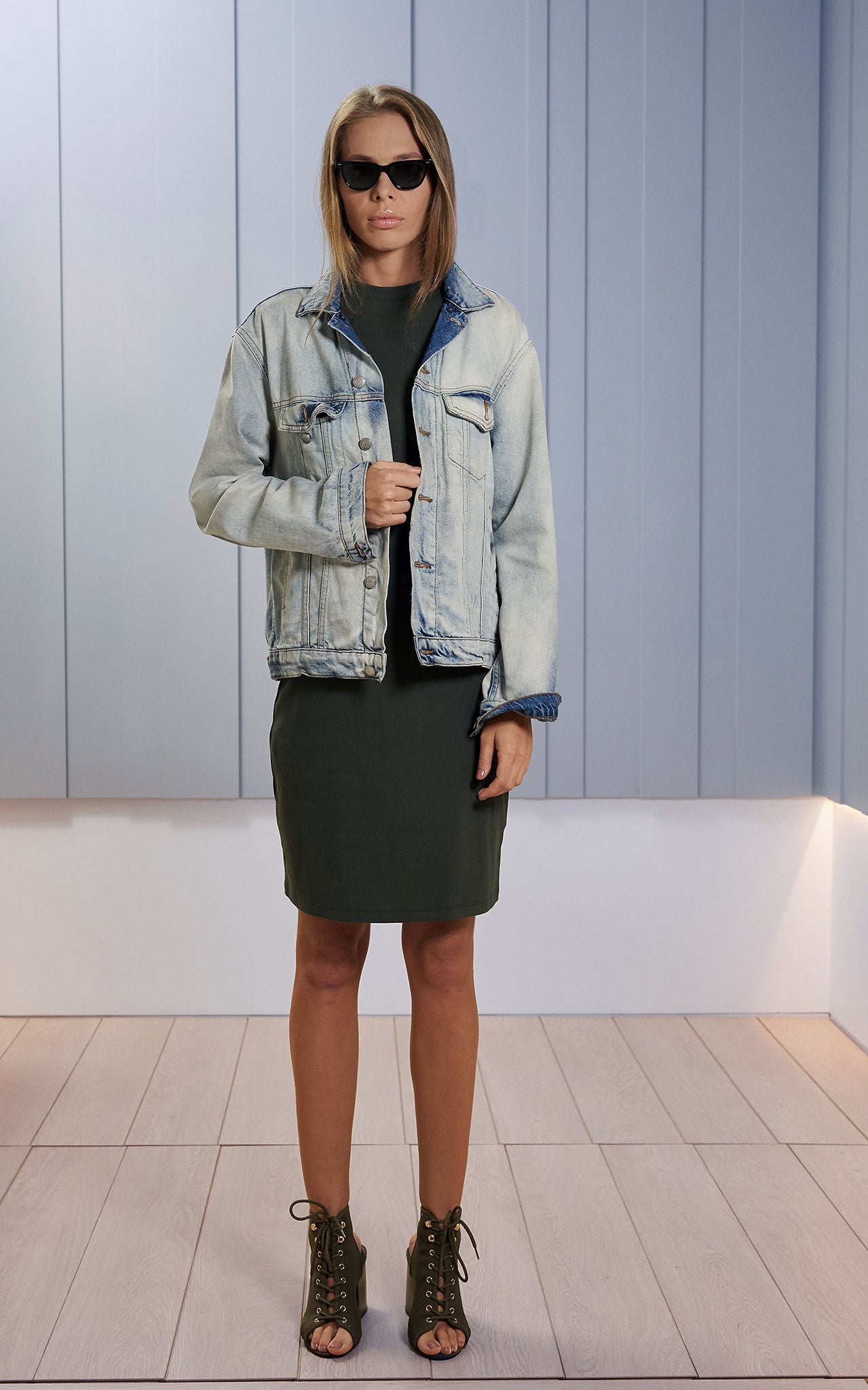 ribbed dress with jacket Frenchy Solid Ribbed Knit Bodycon Dress & Open Front Jacket WestLine Apparel
