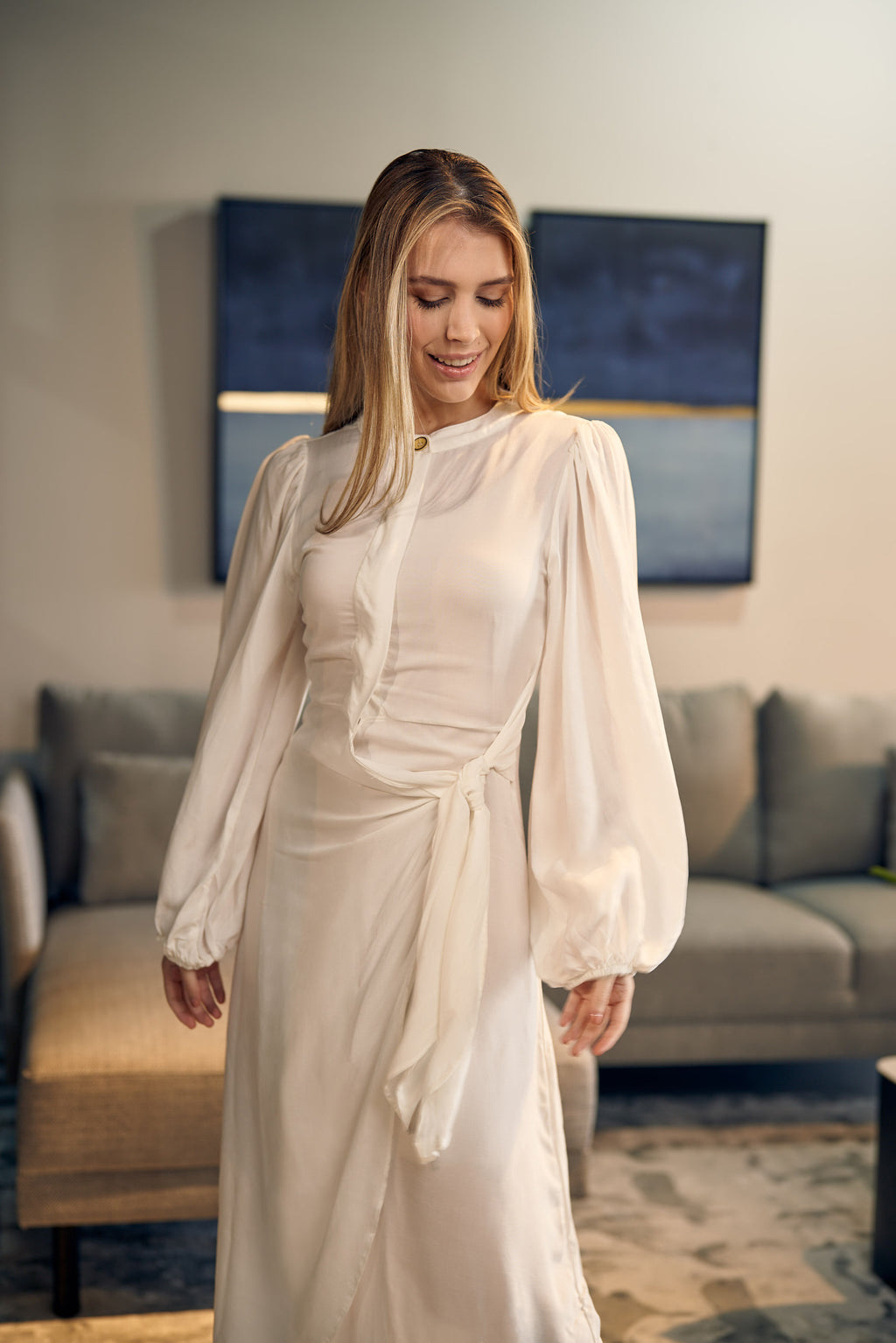 Emma Wrap Dress - WHITE