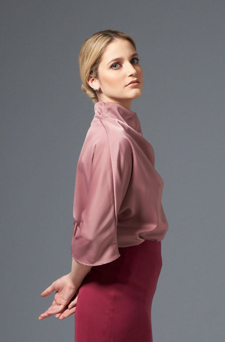 Alexa Asymmetric Shirt - Rosé