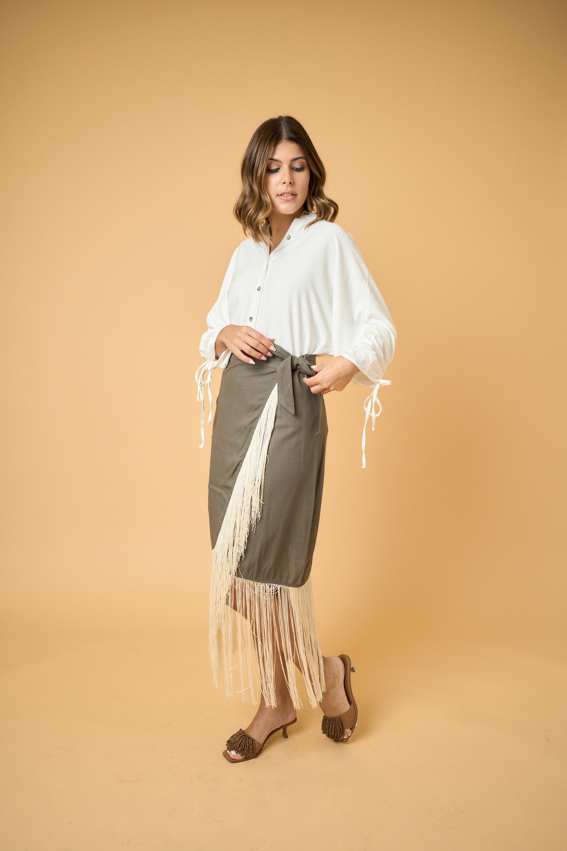 Sunset Fringe Skirt - LINEN ARMY