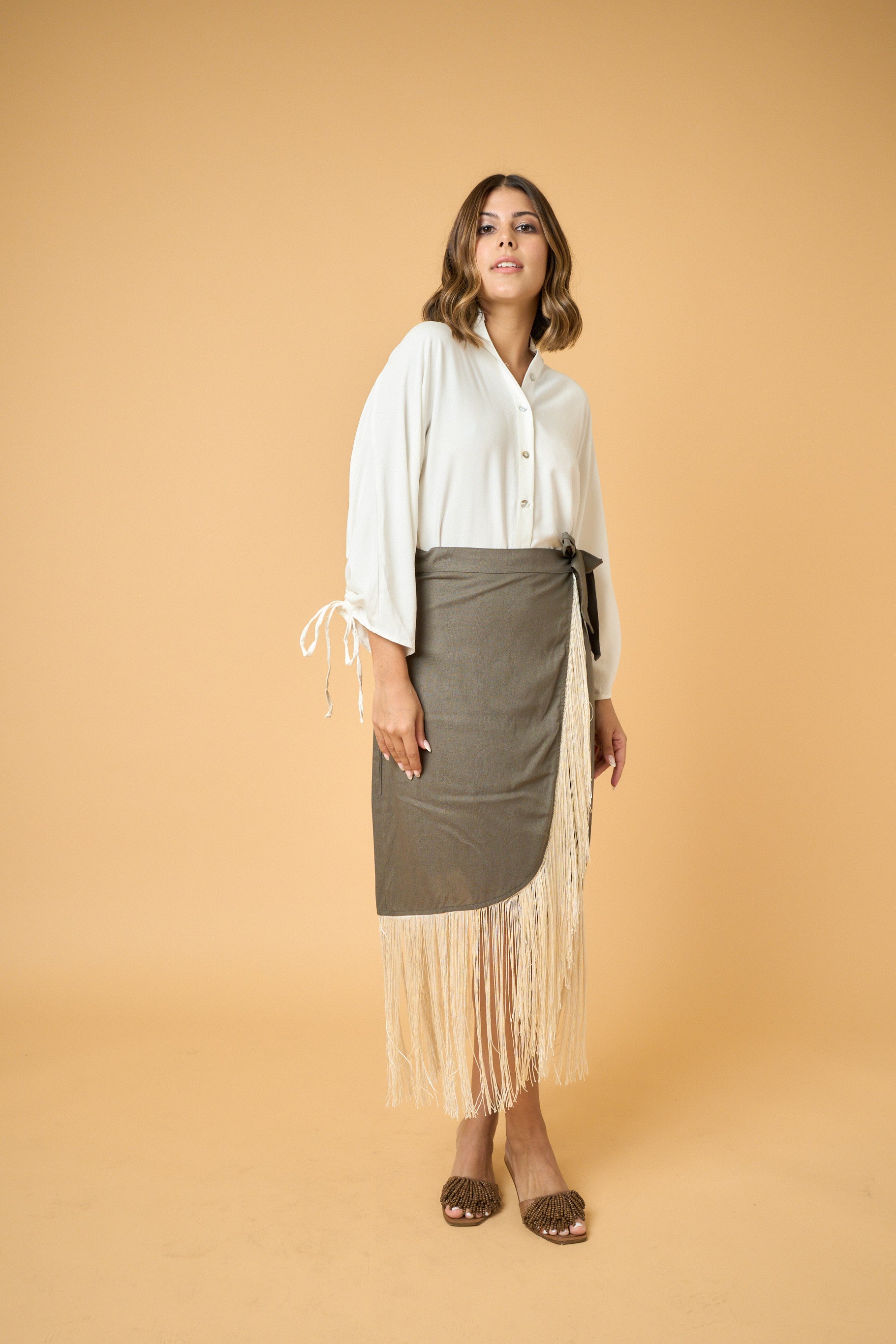 Sunset Fringe Skirt - LINEN ARMY