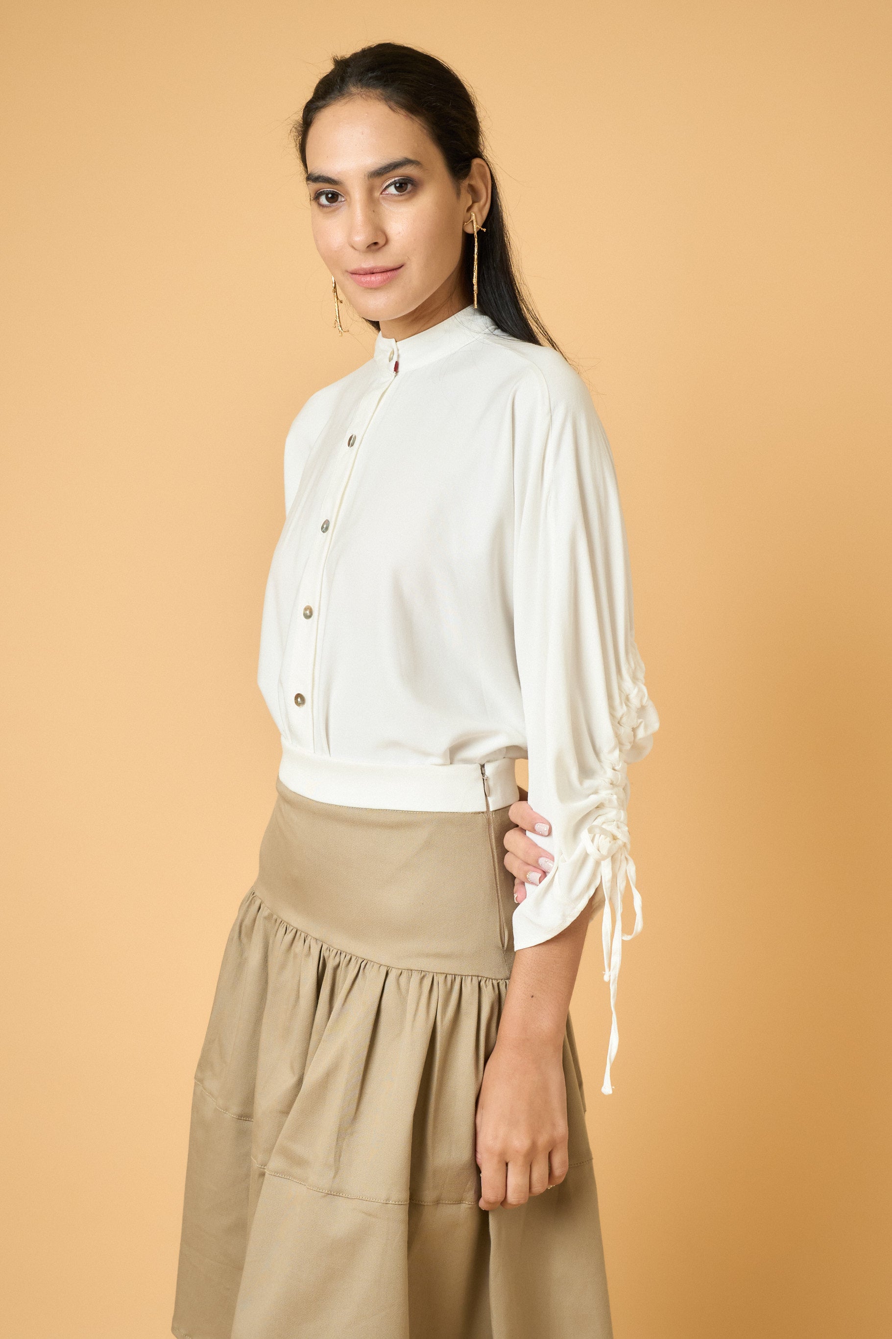 Linda Tier Skirt - KHAKI