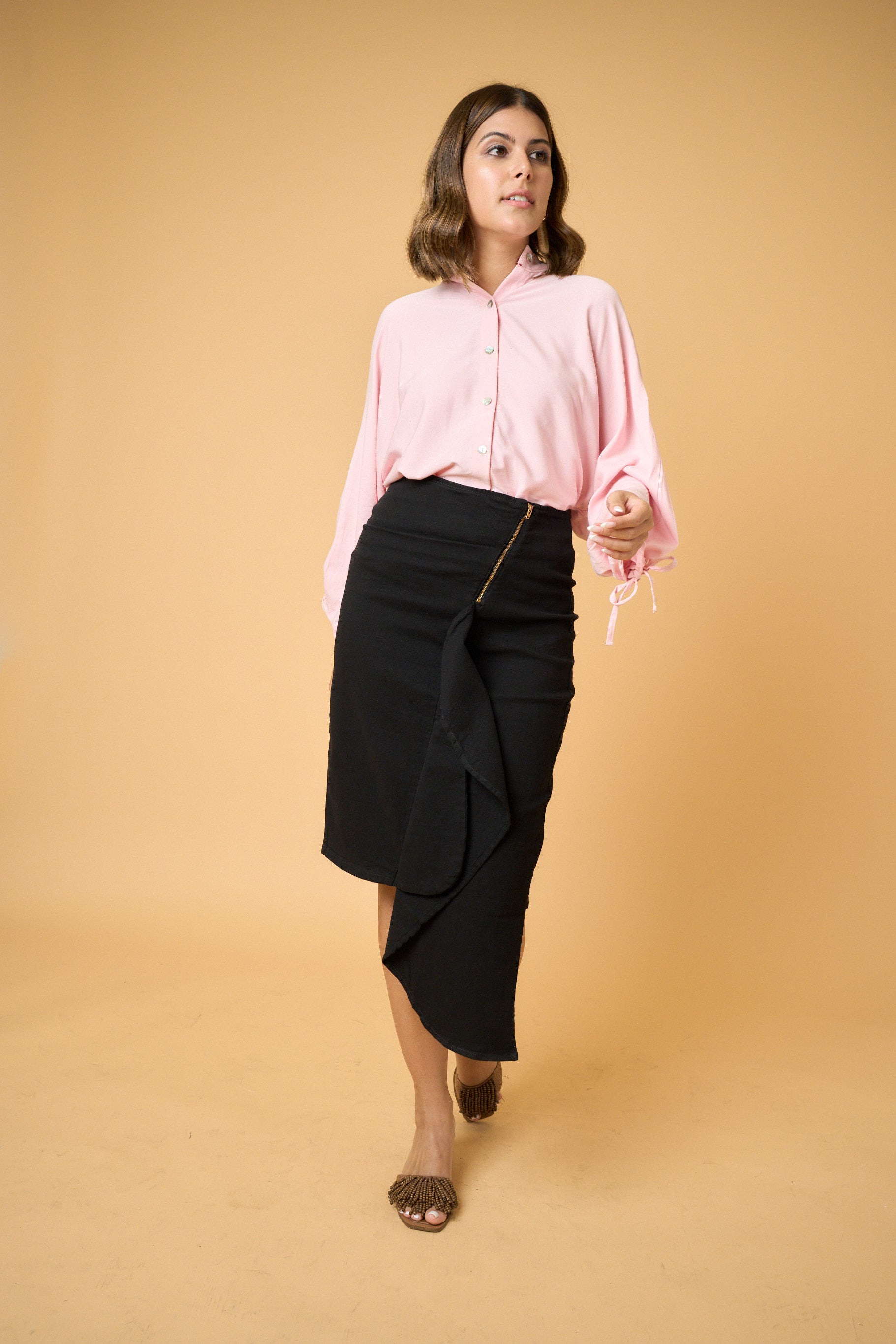 Rouched Back Shirt - Pink