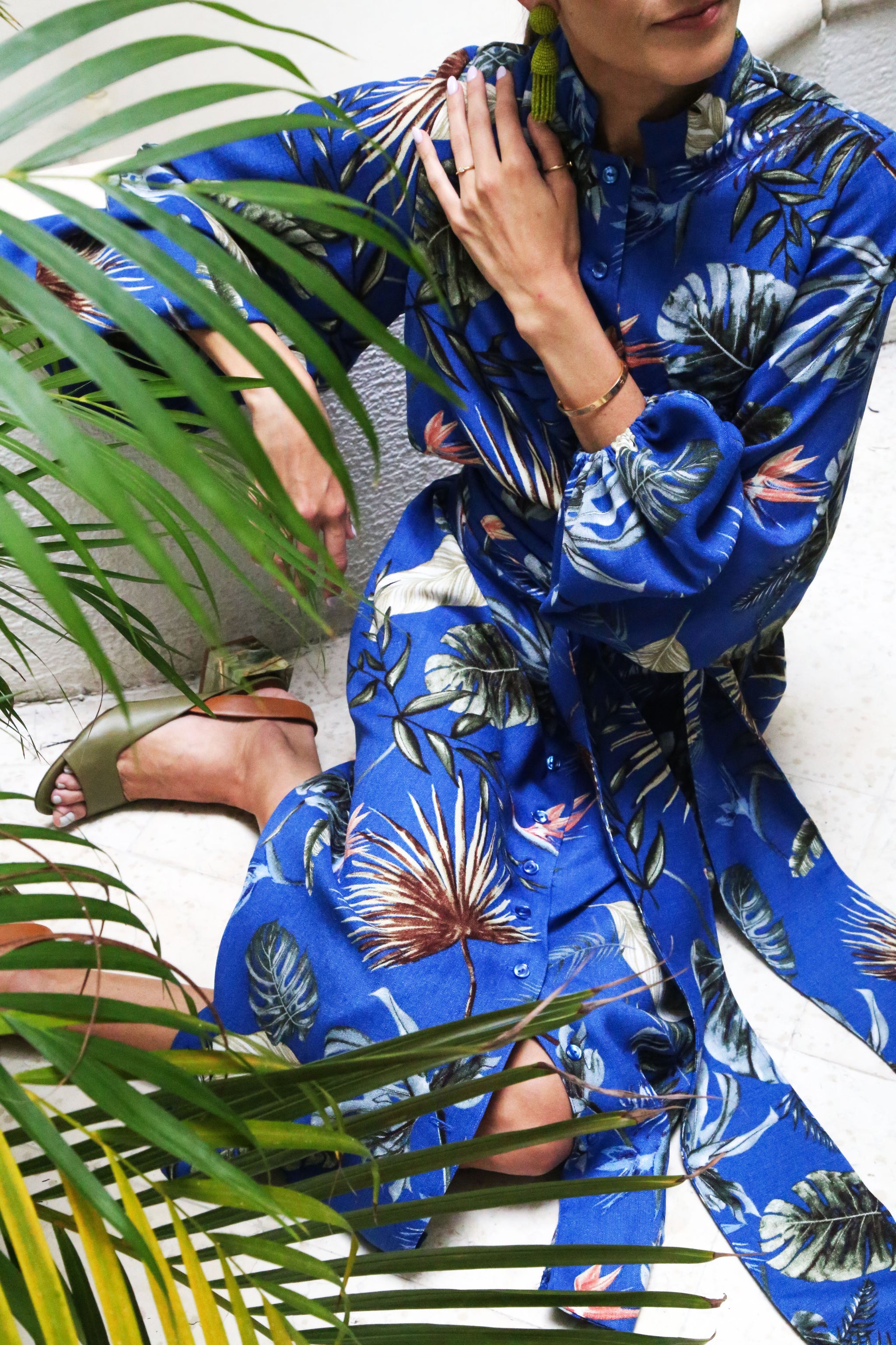 La Vida en los Tropicos Midi Button Down Dress