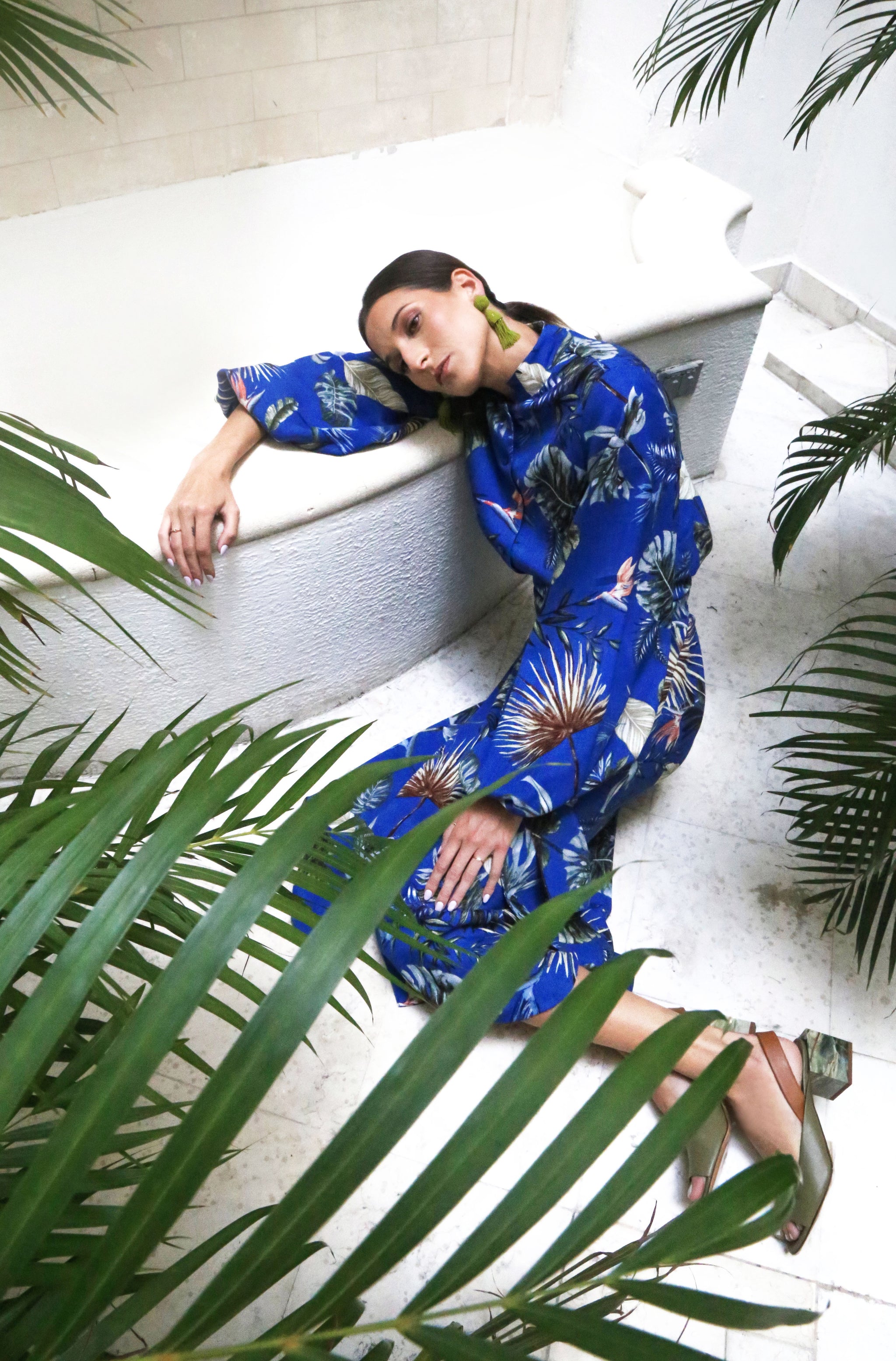 La Vida en los Tropicos Midi Button Down Dress