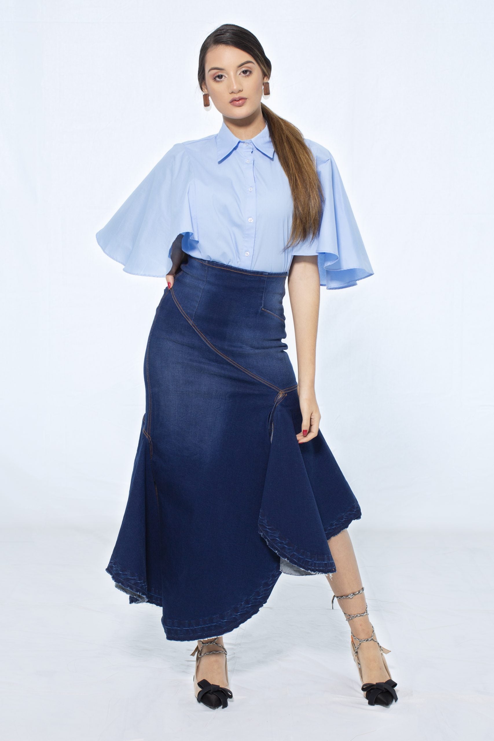 Valentina Denim Asymetric Skirt